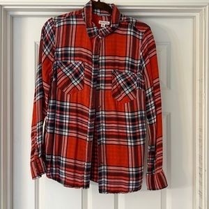 Merona red plaid button down, size medium